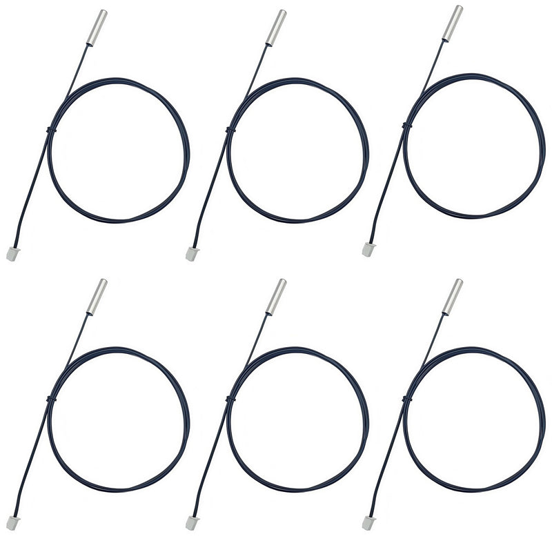 [Australia - AusPower] - 6Pcs 10K 3950 NTC Temperature Sensor Probe 1M 39.37inch Waterproof Stainless Steel Temp Probe for Refrigerator, Aquarium, Industrial, Water Dispenser Parts 