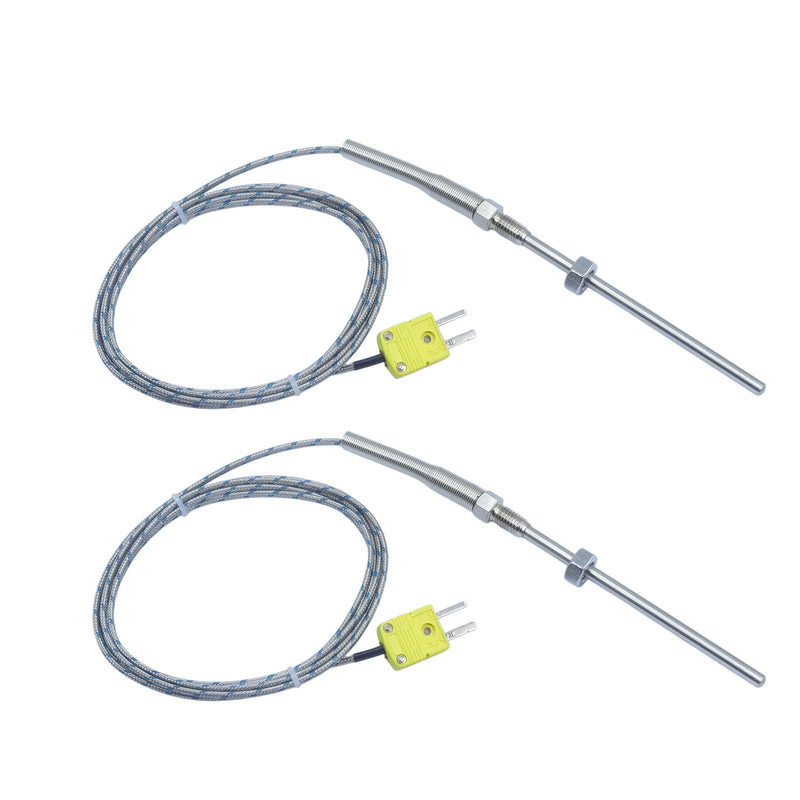 [Australia - AusPower] - 2 Packs tce-k05h5-100 K-Type thermocouple Probe M8 Screw Temperature Range 77°F to 1472°F 