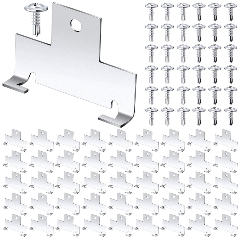 Dunzy Recessed Light Clips Downlight Housing C Clips Retrofit for Downlight with Self Tapping Screws Metal for Retrofit Down Light, Silver (80 Pcs) 80