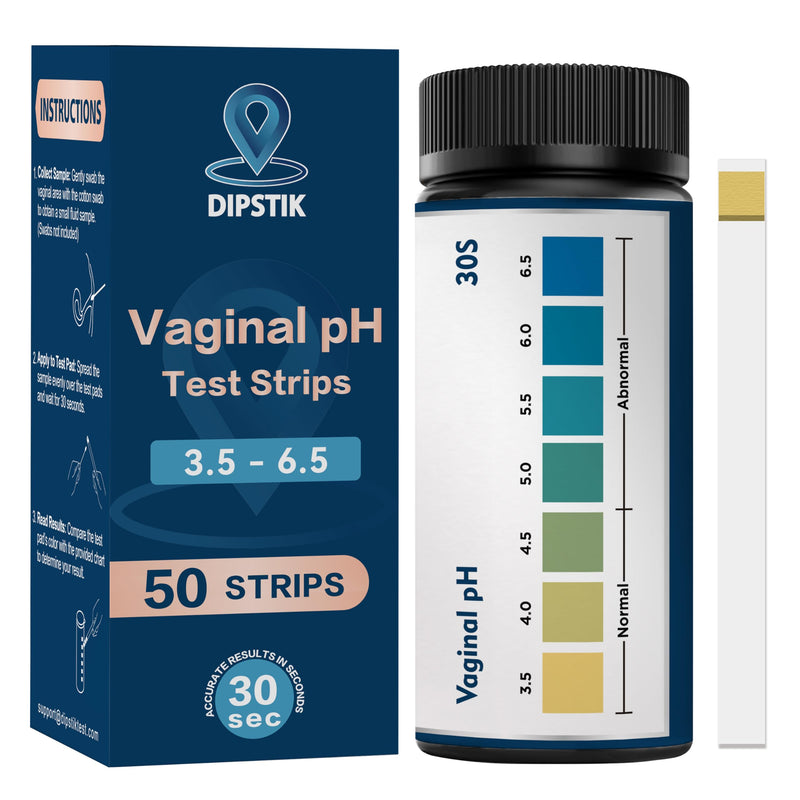 Feminine PH Test Strips, Pack of 50 Vaginal pH Test Strips for Women with Yeast Infection, BV Test Kit for Home
