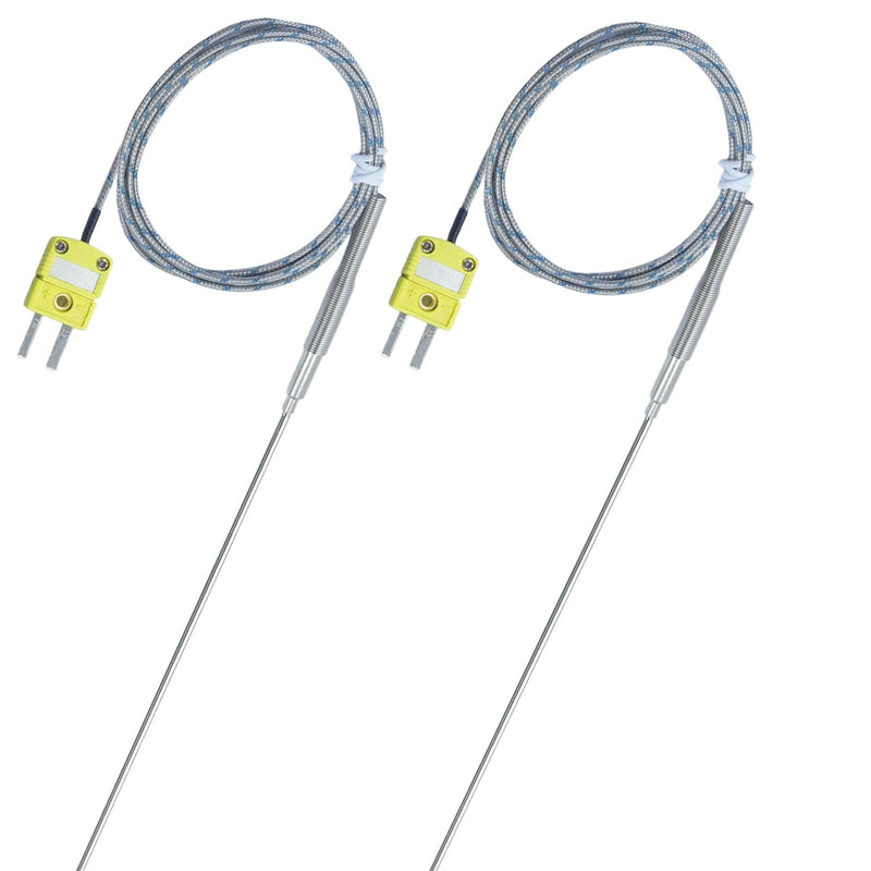 [Australia - AusPower] - 2-Pack TL1918SL K-Type thermocouple Probe Probe 11.9 inches/0.13 inches Cable 40 inches Measurement Range 40°F-1100°F 