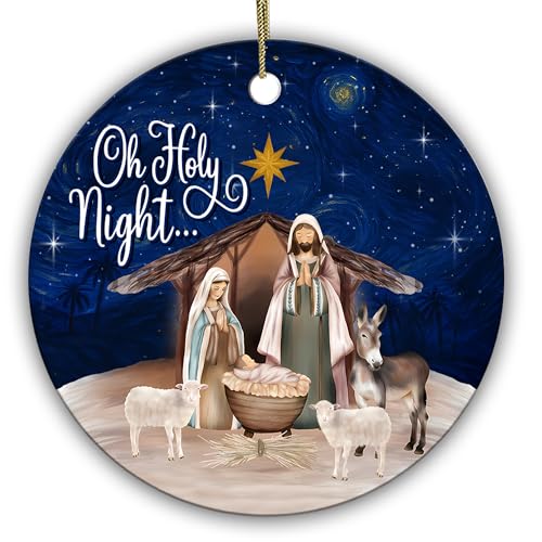 Nativity Ornament 2026 Oh Holy Night Religious Keepsake
