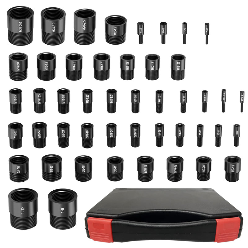 [Australia - AusPower] - Nut and Bolt Thread Checker, 47 PCS Nut and Bolt Gauges Individually Housed in Case (25 Inch & 22 Metric) Bolts Measuring, Bolt Size Finder Checker Thread Gauge for Quickly Identify 47 Thread Checker 
