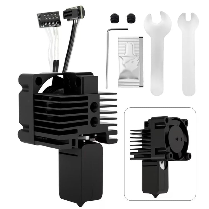 Bamboo Lab P1P, P1S Hotend Complete Kit, Full Assembly Hardened Steel Hot End with 0.4mm Nozzle, Cooling Fan, Thermistor,and Extruder Heating Block Replacement for P1 Series 3D Printer P1 Series Hotend Hardened Steel 0.4mm