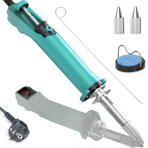 YIHUA 929D-VI Temperature-Controlled Electric Desoldering Iron with Improved Performance, Heated Desoldering Pump, 3 Nozzles and Soldering Pump Function (EU Plug)