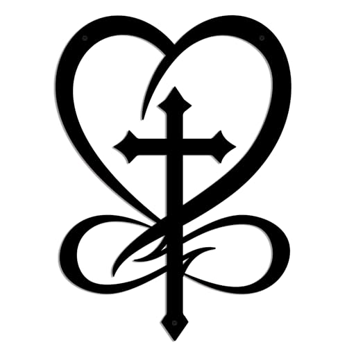 Infinity Heart Cross Wall Decor, Metal Crosses Wall Art for Home Decor