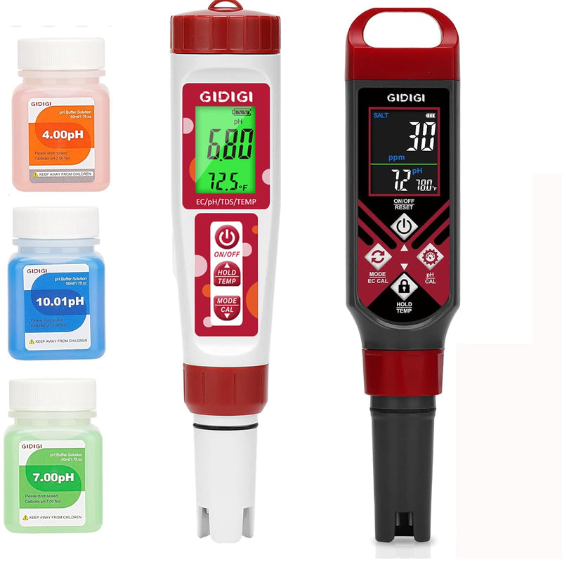 [Australia - AusPower] - pH Meter for Water and Digital Pool Salt Tester,for Hydroponic,TDS Water Tester for Drinking Water,Digital pH Meter with Backlit & ATC for Hydroponic Nutrient,Pool,Aquarium,Tap Water,Home Use 