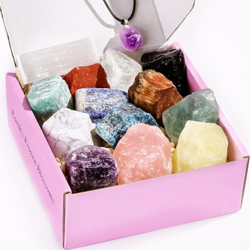 14Pcs Crystals and Healing Stones, Real Healing Crystals, Raw Crystals 14 PC