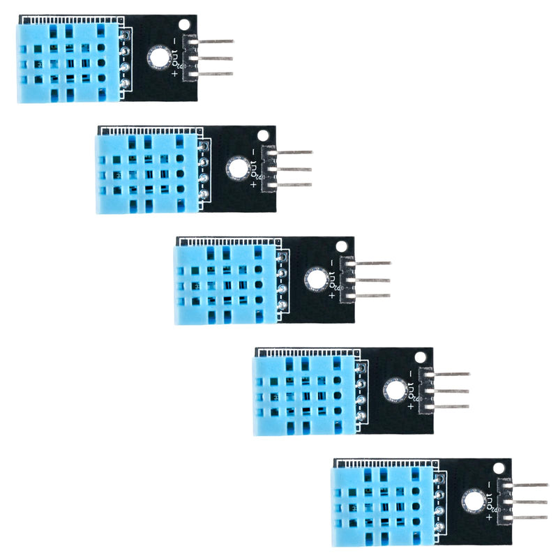 [Australia - AusPower] - 5pcs DHT11 Humidity Temperature Sensor Module 0-50°C ±2°C 20-90% RH ±5% RH Single-Wire Digital Signal for Arduino Raspberry Pi 
