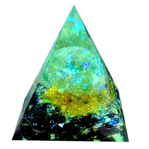 Orgonite Pyramid,Tree of Life Crystal Pyramid,Natural Obsidian Black