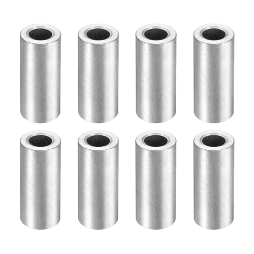 uxcell 8Pcs Aluminum Spacer 3/4" OD x 3/8" ID x 1-3/4" Length Screw Standoff Bushing Plain Finish Unthreaded Round Metal Spacer for Screws Bolts and Rods, Silver 1-3/4"