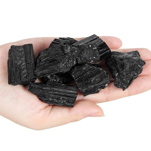 0.44lb Black Tourmaline Crystals, Natural Raw Black Tourmaline Stones