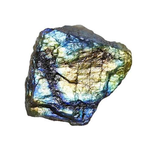 Erliway 1Pc Labradorite Raw Crystal Healing Stone for Tumbling 0.22-0.44 lb