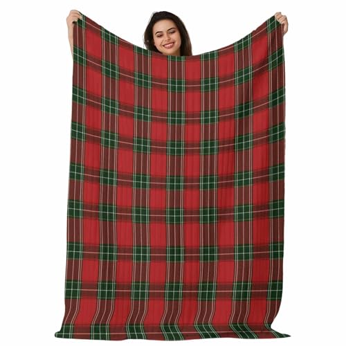 Red & Green Plaid Throw Blanket for Couch Christmas Soft & Fluffy Bed Blanket for Women Lightweight Fleece Blankets Home Decor Gifts for Women and Men 50" x 60" Plaid-YQS06869 50" x 60"