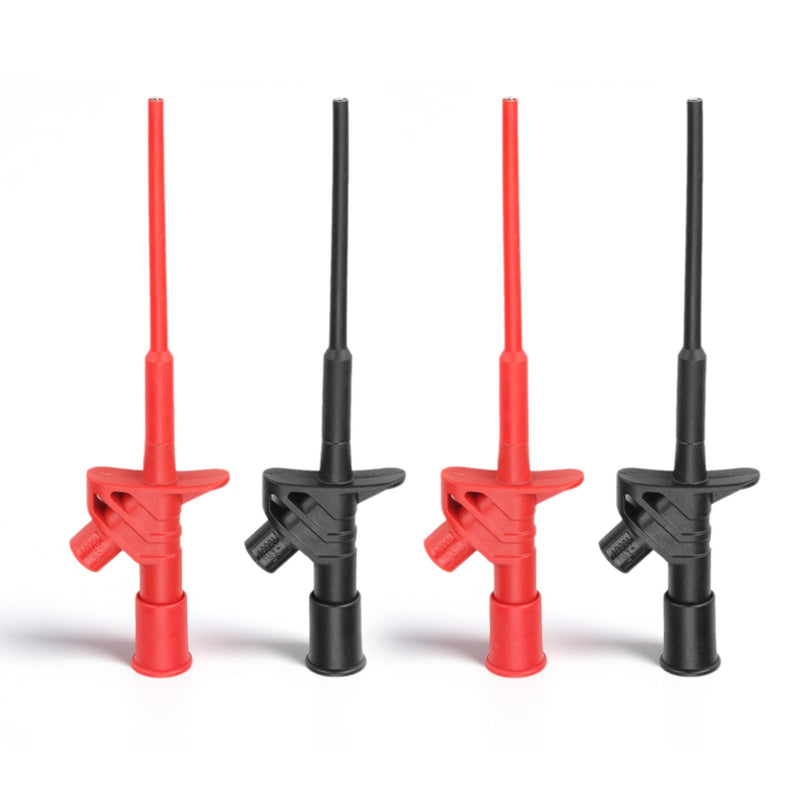 [Australia - AusPower] - 4PCS Multimeter Test Hook Clips, Professional Flexible IC Test Hook Clip Grabbers Probe High Voltage Flexible Test Probe Insulated Quick for Multimeters, Clamp Meters and Automobile Inspection 