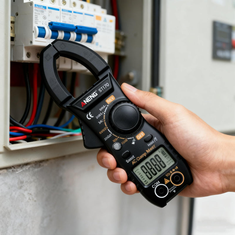 [Australia - AusPower] - NCV Digital Clamp Meter Multimeter 2000 Counts Amp Voltage Tester Auto-ranging with AC/DC Voltage, AC Current, Resistance, Capacitance, Continuity, Live Wire Test, Black 