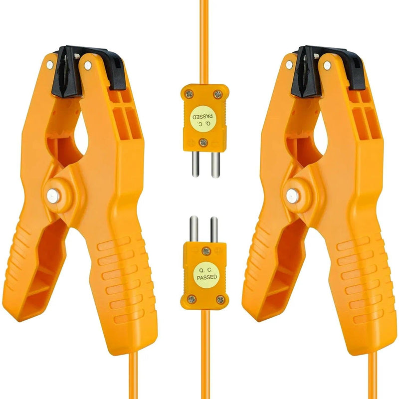 [Australia - AusPower] - 2Pcs HVAC Temperature Clamp, K-Type Thermocouple Pipe Clamp, Pipe Temperature Probe for Multimeter/HVAC, Measure Range -40°F to 392°F 2 pcs Temperature Clamp 