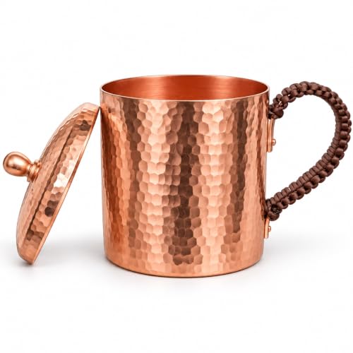18.6 Ounce Pure Copper Cup with Lid for Drinking Water