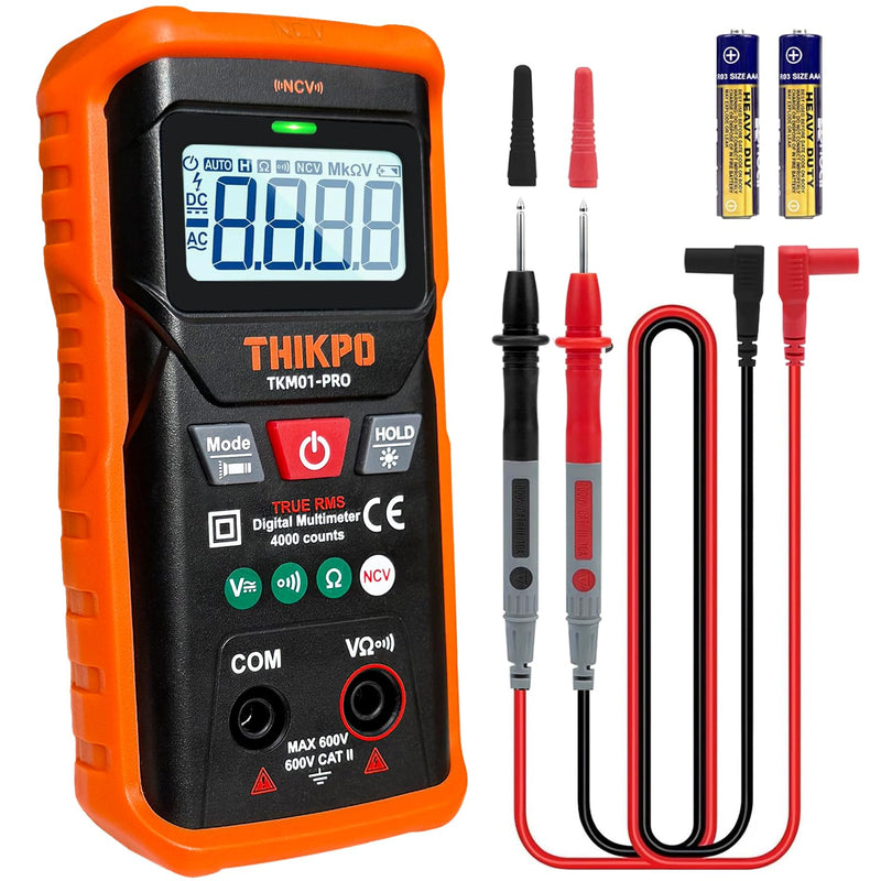 [Australia - AusPower] - THIKPO TRMS Digital Multimeter 4000 Counts with NCV, Auto-Ranging Multimeter Measures AC/DC Voltage, Resistance, Capacitance, Continuity, Live Wire Detection, Backlight, Data Hold 