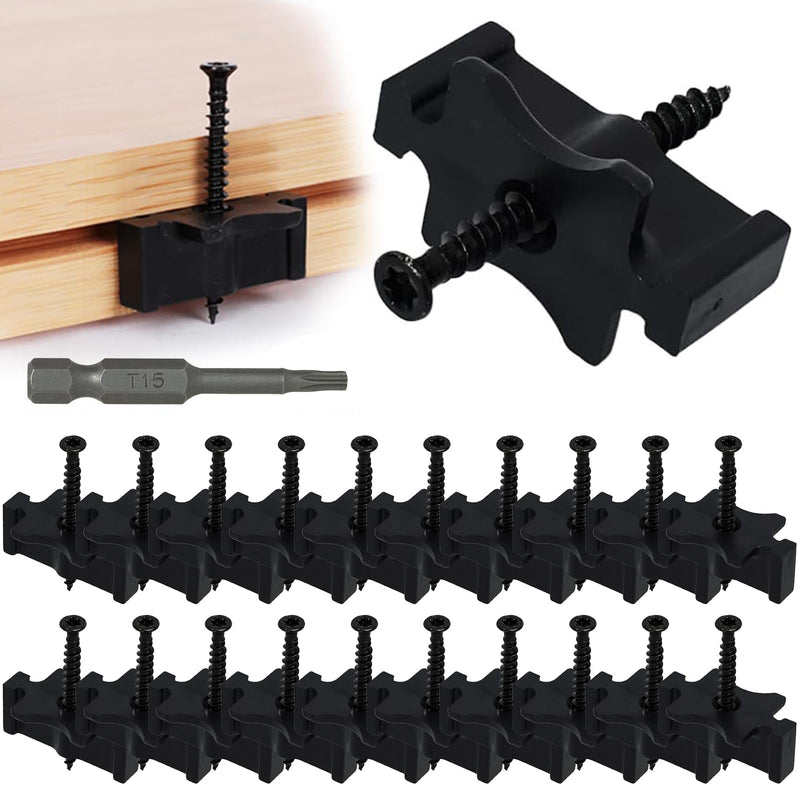 [Australia - AusPower] - 100 Pack Hidden Deck Fasteners Composite Deck Fasteners Pre-Assembled with Torx Head Screws in Storage Box 