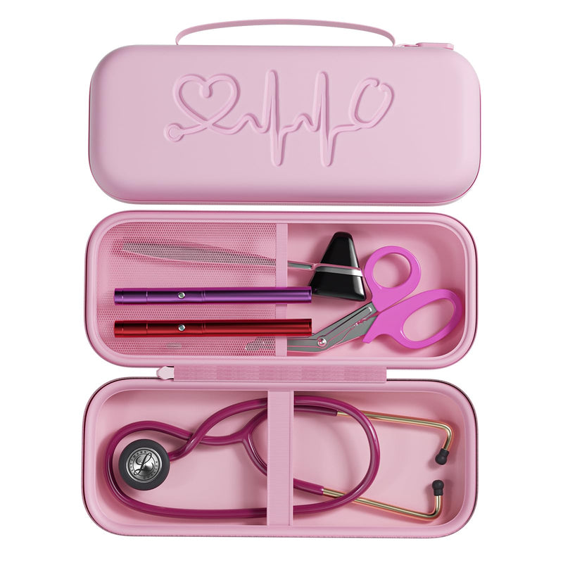 [Australia - AusPower] - Stethoscope Case for 3M Littmann Classic III, Cardiology IV, MDF, EKO - Nurse Gifts for Women, Nursing Student Gifts, Pink 