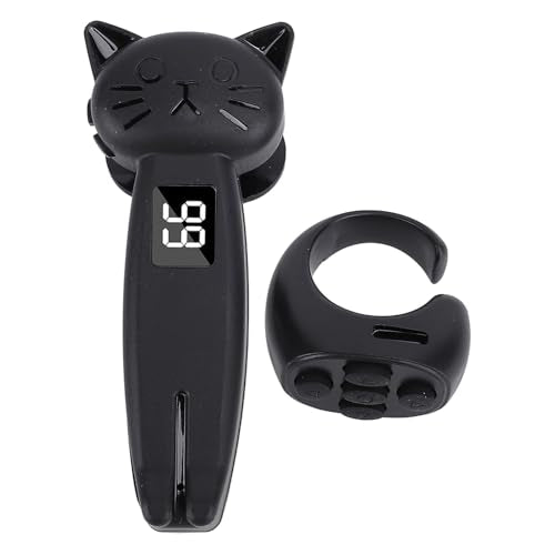 Cat Shaped Control Page Turner, 10m Remote Camera Video Record & Shutter Selfie, 1 to 99 Clicks Per Second Page Turner Clicker, Cute Design Ideal Gift. (Black) Black