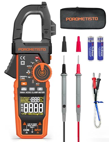 CM06PRO Digital Clamp Meter 6000 Counts True RMS, 1000A AC/DC - with Inrush Current Measurement & NCV - Multimeter for Current, Voltage, Resistance, Capacitance, Temperature, Line Detection CM06PRO