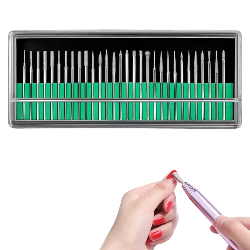 30 Piece Diamond Cutter Set 3 mm Shank - Various Shapes for Grinding, Engraving, Polishing - Ideal for Glass, Ceramic, Stone, Metal - Precision Tool for Crafts and Hobby