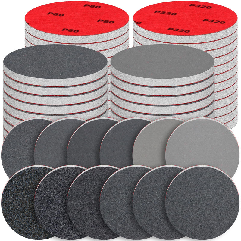 Pack of 48 Sandpaper 75 mm Sanding Pads Velcro 80-3000 Grit Wet Dry Sandpaper, Sanding Sponge Coarse to Fine, Professional Sanding Pads for Metal, Wood, Paint, Car Body Repair Mixed 75mm