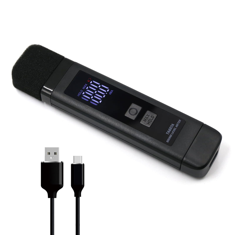 [Australia - AusPower] - Digital Decibel Meter Sound Level Meter with LCD Display Decibel/MAX/Data Hold and Battery Indicator, 30~130dBA Pocket SPL Meter Sound Noise Monitor Rechargeable for Noisy Neighbors Factory Home 