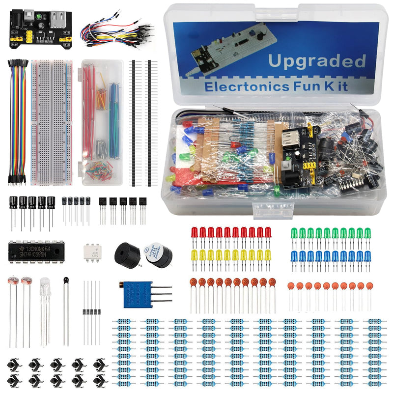 830 Hole Breadboard Kit, Starter Kit for Electronic Components Breadboard, LED Buzzer Resistance Transistor, Compatible with Arduino/Raspberry