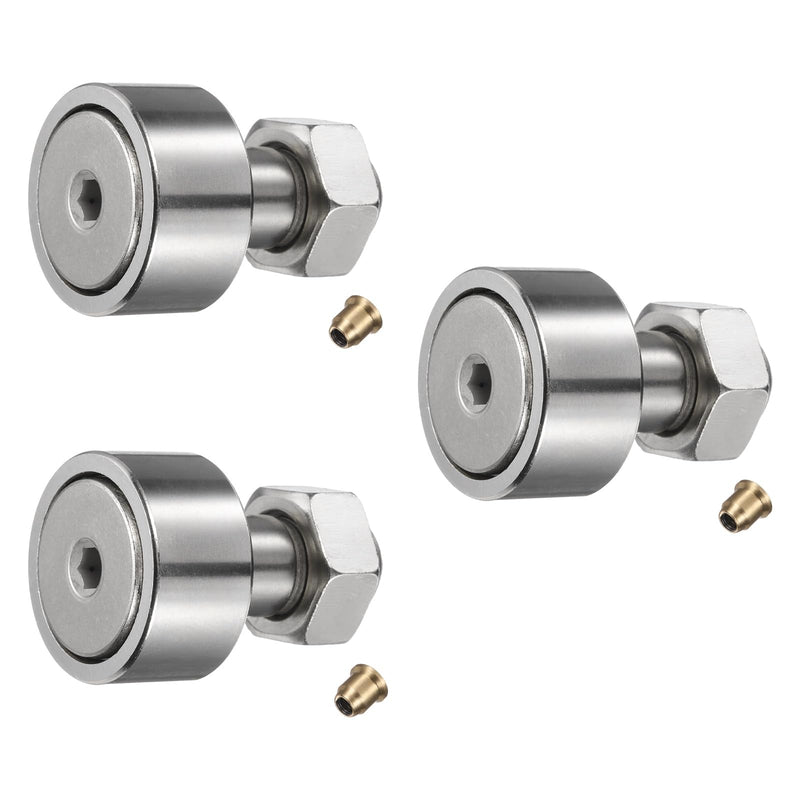 uxcell 3Pcs Cam Follower Track Runner Bearings CF16/KRV35 X Needle Roller Stud Track Bearing, 35mm Roller Diameter, M16 Stud Type for Machine Tool Guide Rail (Hexagon Socket) 3
