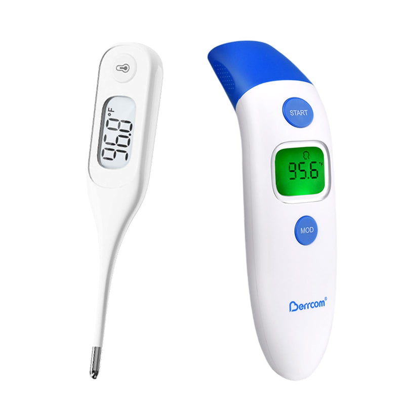 [Australia - AusPower] - [Value Bundle] Berrcom Digital Thermometer DT101 & Berrcom Forehead and Ear Thermometer for Adults and Kids ET003 