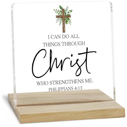 Inspirational Religious Gifts Decor Sign, Christian Gifts for Women Acrylic Plaque Christ