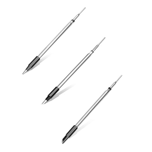 diymore 3 Piece Soldering Iron Tips Set with Ceramic Heating Core C200S Tip/Knife Tip/Horseshoe Tip