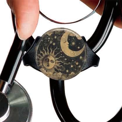 [Australia - AusPower] - Retro Sun and Moon StethoscopeTag Personalized,Nurse Doctor StethoscopeID Tag Customized, Medical StethoscopeName Tag,Ideal for Anyone That uses a Stethoscope, Nursing Students,etc. 