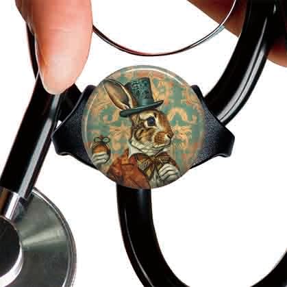 [Australia - AusPower] - Retro Rabbit StethoscopeTag Personalized,Nurse Doctor StethoscopeID Tag Customized, Medical StethoscopeName Tag,Ideal for Anyone That uses a Stethoscope, Nursing Students,etc. 