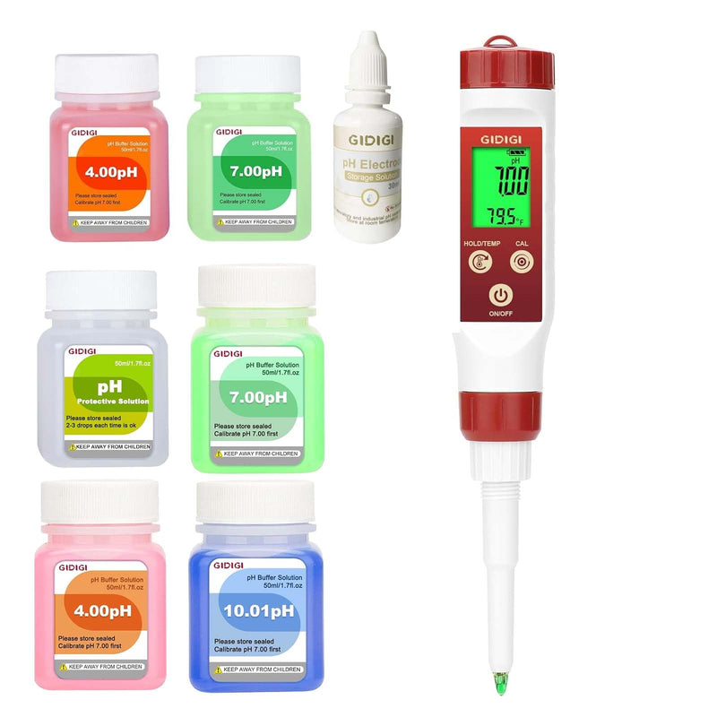 [Australia - AusPower] - Smart pH Meter for Food with pH Buffer Solution 4/7/10, GIDIGI Digital Food pH Tester, Accurate Canning pH Test Kits with ATC, Professional Fermenting pH Test Pen, for Bread Cheese Sushi Rice 
