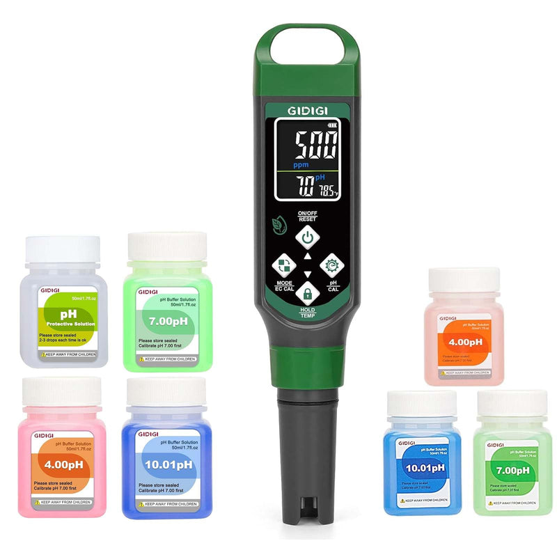 [Australia - AusPower] - pH Meter and pH Calibration Solution Kit (4,7,10 pH Buffer Solution) for Home Planting Hydroponics Swimming Pool Drinking Water Brewing Hot Tub NFC DWC 