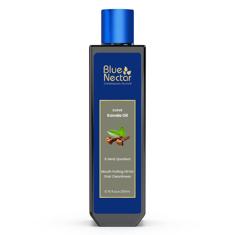 Blue Nectar Clove Oil Pulling for Mouth | Ayurvedic Mouth Wash for Oral Care | Natural Coconut Oil for Oral Care & Fresh Breath | Alcohol Free Mouthwash (9 Herbs, 6.76 Fl Oz) Zesty Clove 6.76 Fl Oz (Pack of 1)