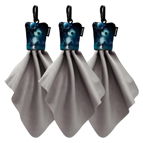 SPUDZ Classic Microfiber Lens Cleaner – Clip-On Pouch, Washable – for Binoculars, Scopes, Glasses, Screens | Classic | Panda Bubble, 6 x 6 Inch (3-Pack) 6 x 6 Inch (3-Pack)