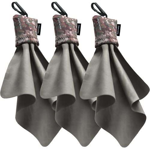 SPUDZ Ultra Microfiber Lens Cleaner with Closeable Bottom – Clip-On Pouch, Washable – for Binoculars, Scopes, Glasses, Screens | Ultra Multi-Camo, 6 x 6 Inch (3-Pack) 6 x 6 Inch (3-Pack)