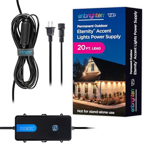 Enbrighten Accent Permanent Outdoor Lights Power Supply, 20ft Lead