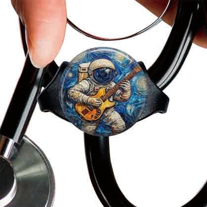 [Australia - AusPower] - an Astronaut Playing The Piano StethoscopeTag Personalized,Nurse Doctor StethoscopeID Tag Customized, Medical StethoscopeName Tag,Ideal for Anyone That uses a Stethoscope, Nursing Students,etc. 