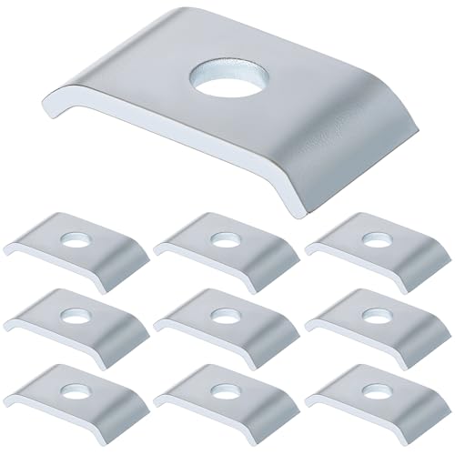 QWORK strut channel saddle washers, 10-pack square steel plates for 1/2-inch bolts and 1-5/8-inch channel