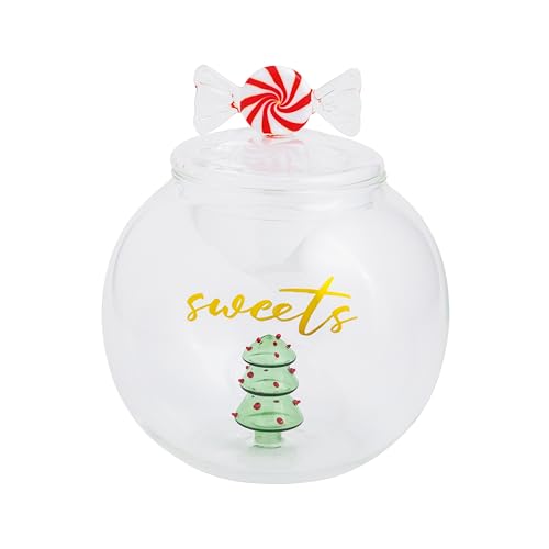 Mud Pie Christmas Glass Cookie Jar