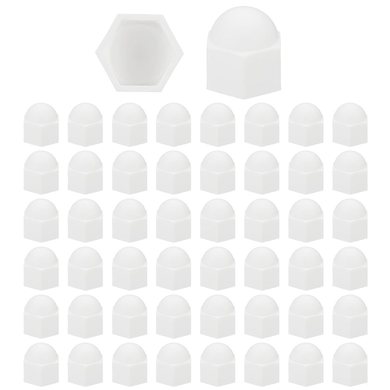 [Australia - AusPower] - PATIKIL 50 Pcs Hex Nut Cover, M16x24x27mm Nylon Screws Bolt Covers Caps Dome Acorn Hex Head Bolt Protection Cap for Screws Nut, White 