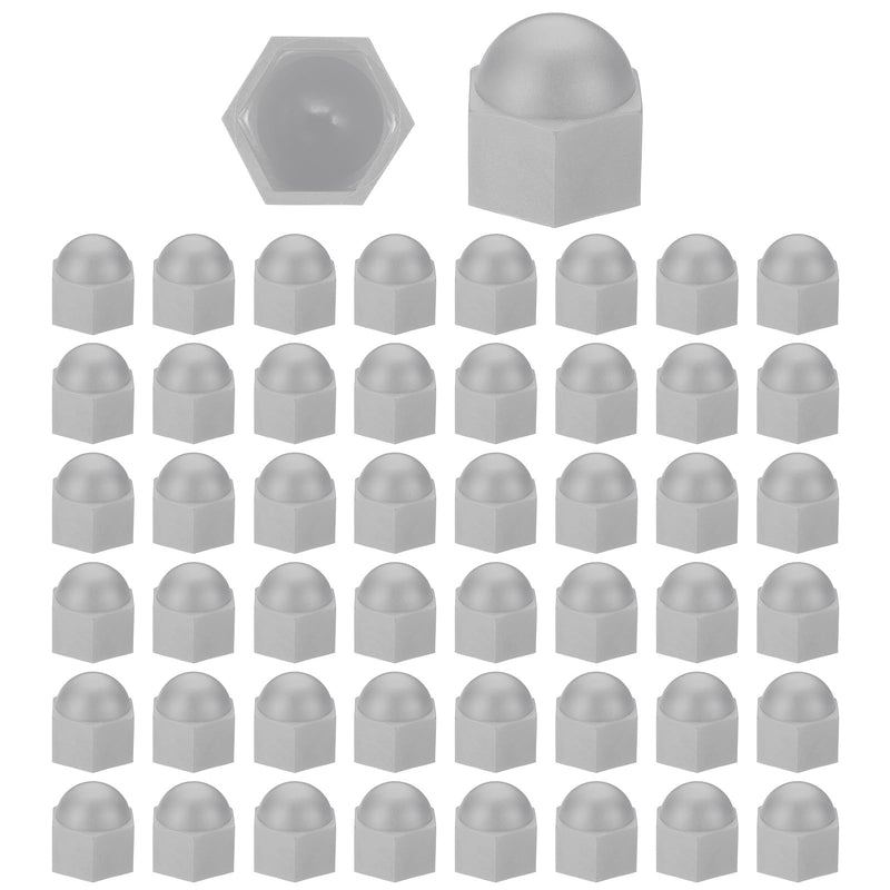 [Australia - AusPower] - PATIKIL 50 Pcs Hex Nut Cover, M16x24x27mm Nylon Screws Bolt Covers Caps Dome Acorn Hex Head Bolt Protection Cap for Screws Nut, Gray 
