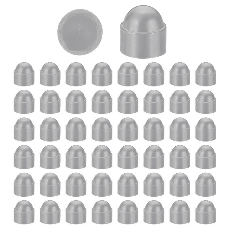 [Australia - AusPower] - PATIKIL 100 Pcs Hex Nut Cover, M10x17x21mm Nylon Screws Bolt Covers Caps Dome Acorn Hex Head Bolt Protection Cap for Screws Nut, Gray 
