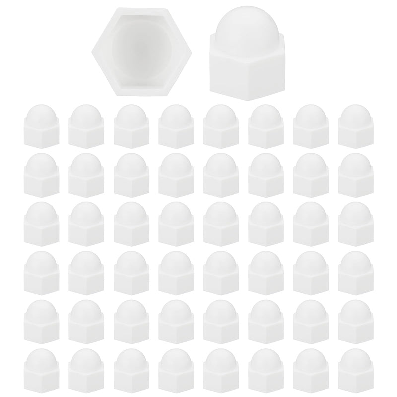 [Australia - AusPower] - PATIKIL 50 Pcs Hex Nut Cover, M14x22x27mm Nylon Screws Bolt Covers Caps Dome Acorn Hex Head Bolt Protection Cap for Screws Nut, White 